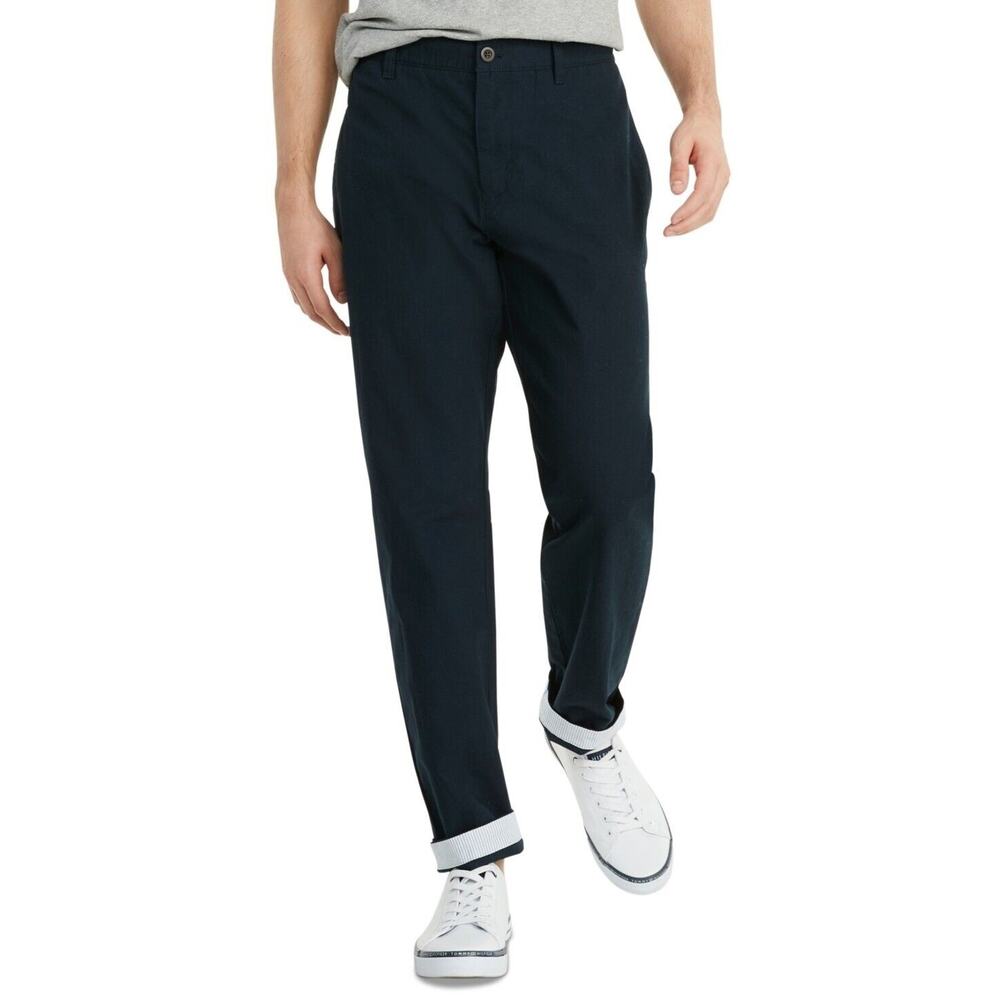Tommy Hilfiger Mens TH Flex Comfort Fit Chino Pants Belt Loops Blue 30x32 NWT